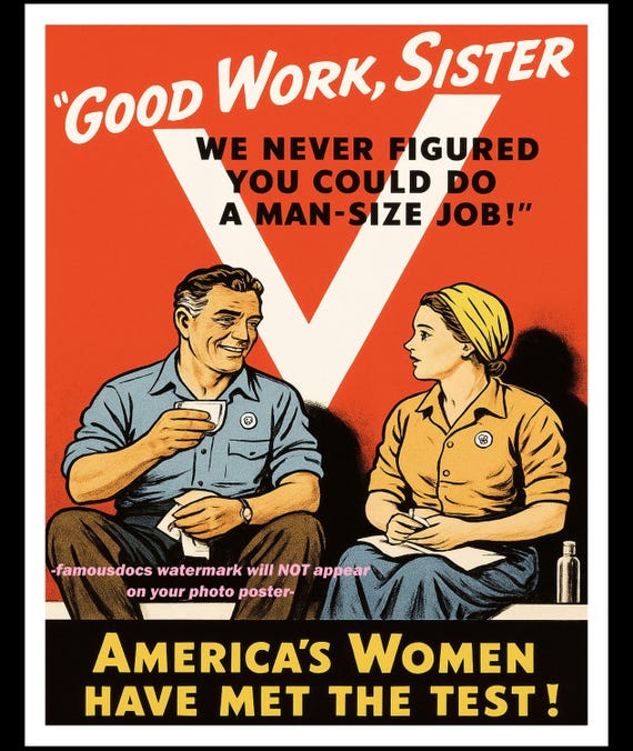 11x14 Rosie the Riveter Poster PHOTO World War 2 Need Women to Win