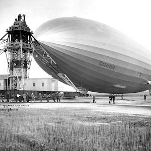 5x7 1936 Hindenburg Blimp Lakehurst PHOTO New Jersey, Airship Zeppelin Disaster Crash