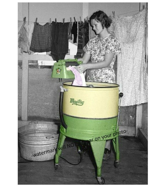 5x7 1938 Chica lavando ropa FOTO Gran Depresión Lavadero - Etsy México