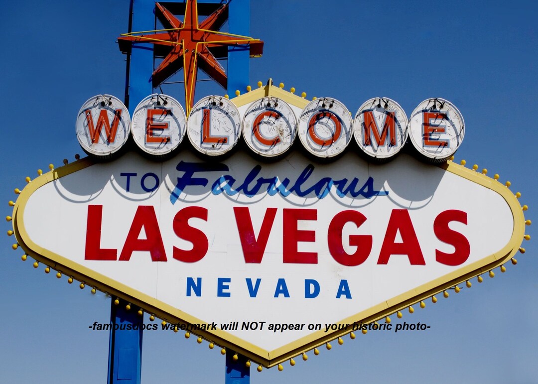 5x7 to Fabulous Las Vegas Sign PHOTO Glossy Color Marquis