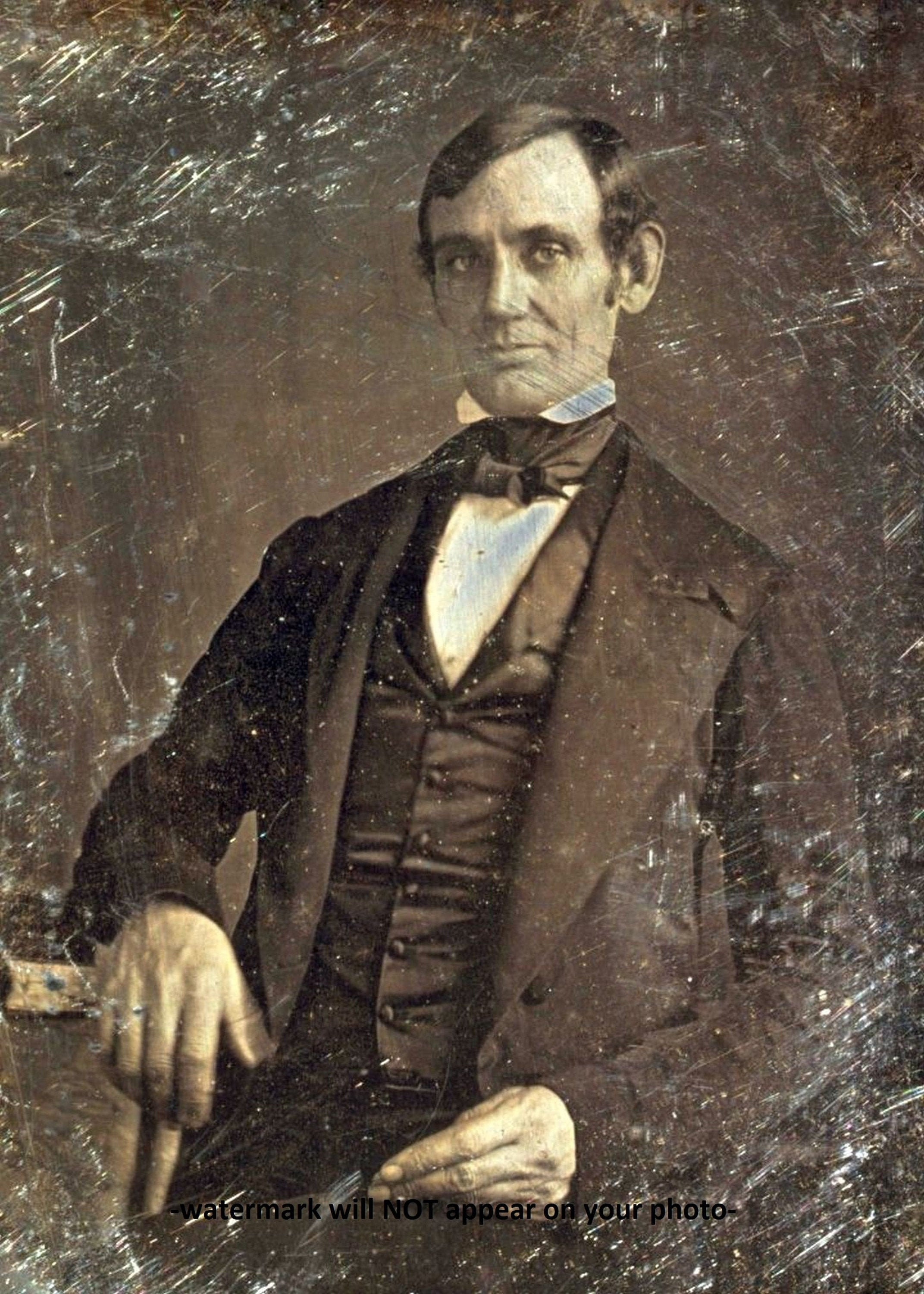 5x7 First Ever Abraham Lincoln PHOTO 1846 Image Portrait Art Etsy UK