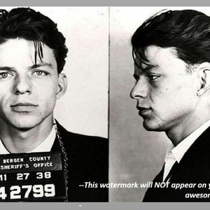 May include: Black and white mugshot of a young man with slicked back hair. The photo is split into two sections, one showing the man's face straight on and the other showing the man's profile. The photo includes a mugshot label with the text "BERGEN COUNTY SHERIFF'S OFFICE" and the numbers "11 27 38 42799".