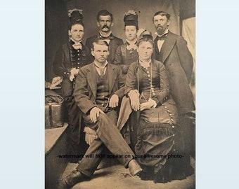 RARE Doc Holliday Wyatt Earp Group PHOTO Wife Big Nose Kate Wild West US Marshal Sheriff