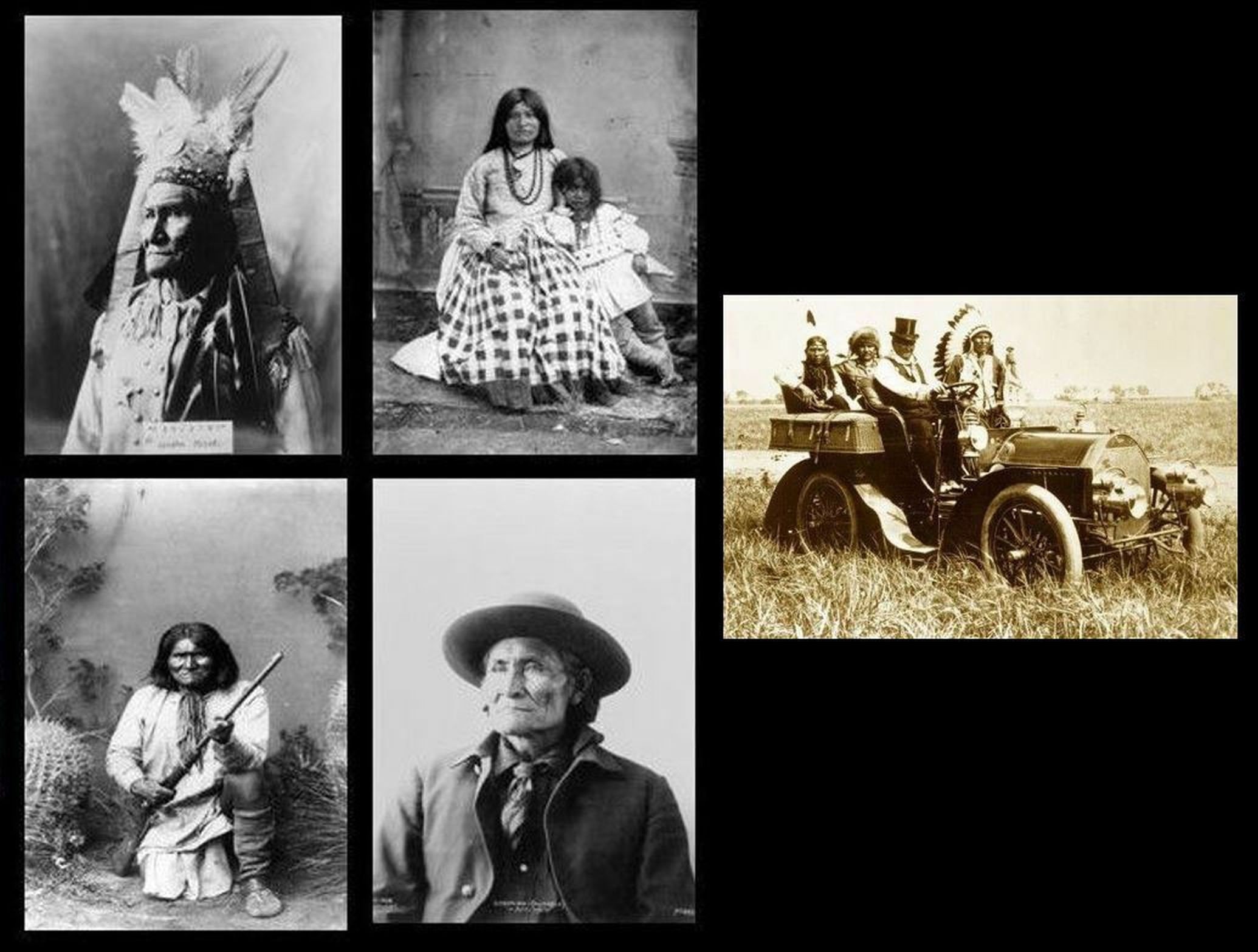 Foto D'epoca Native American: Capo In Moto Davanti Al Negozio - Stampa 8x10 Pollici