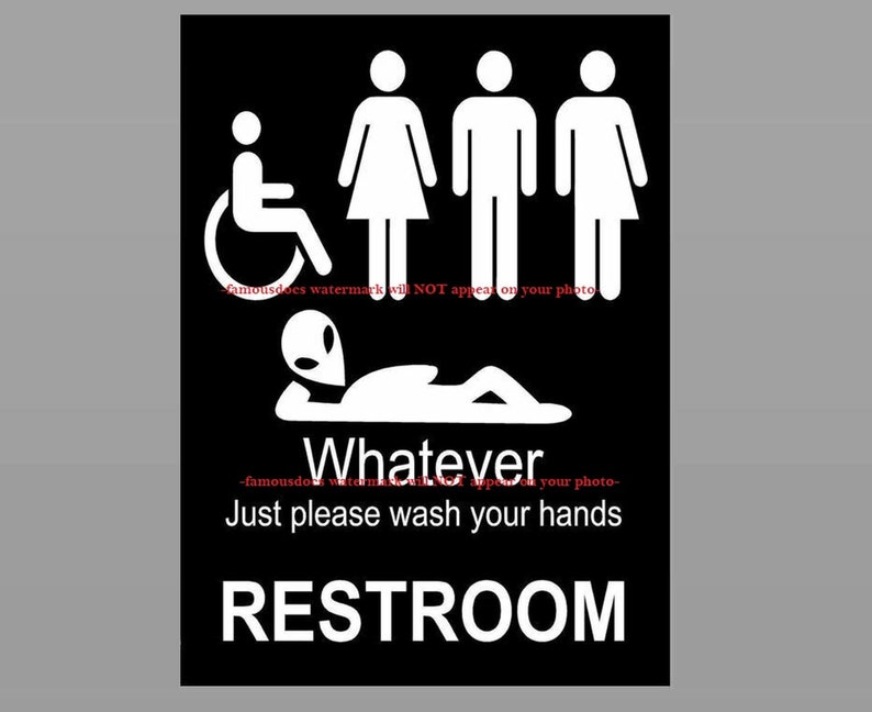 4x6 Wash Hands Funny Restroom Sign PHOTO Whatever Just Wash Etsy