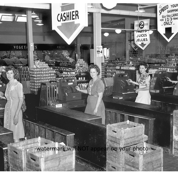 5x7 1945 Grocery Store PHOTO Market Manhattan Project Town Oak Ridge TN