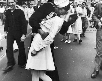 5x7 V-J デー タイムズスクエア キス 写真 海軍 水兵 看護師 第二次 