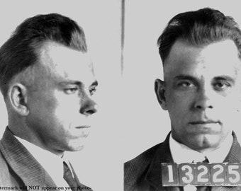 May include: Black and white mugshot of a man with short, slicked back hair. He is wearing a suit and tie. A number tag with the number "13225" is visible in the lower right corner of the image.