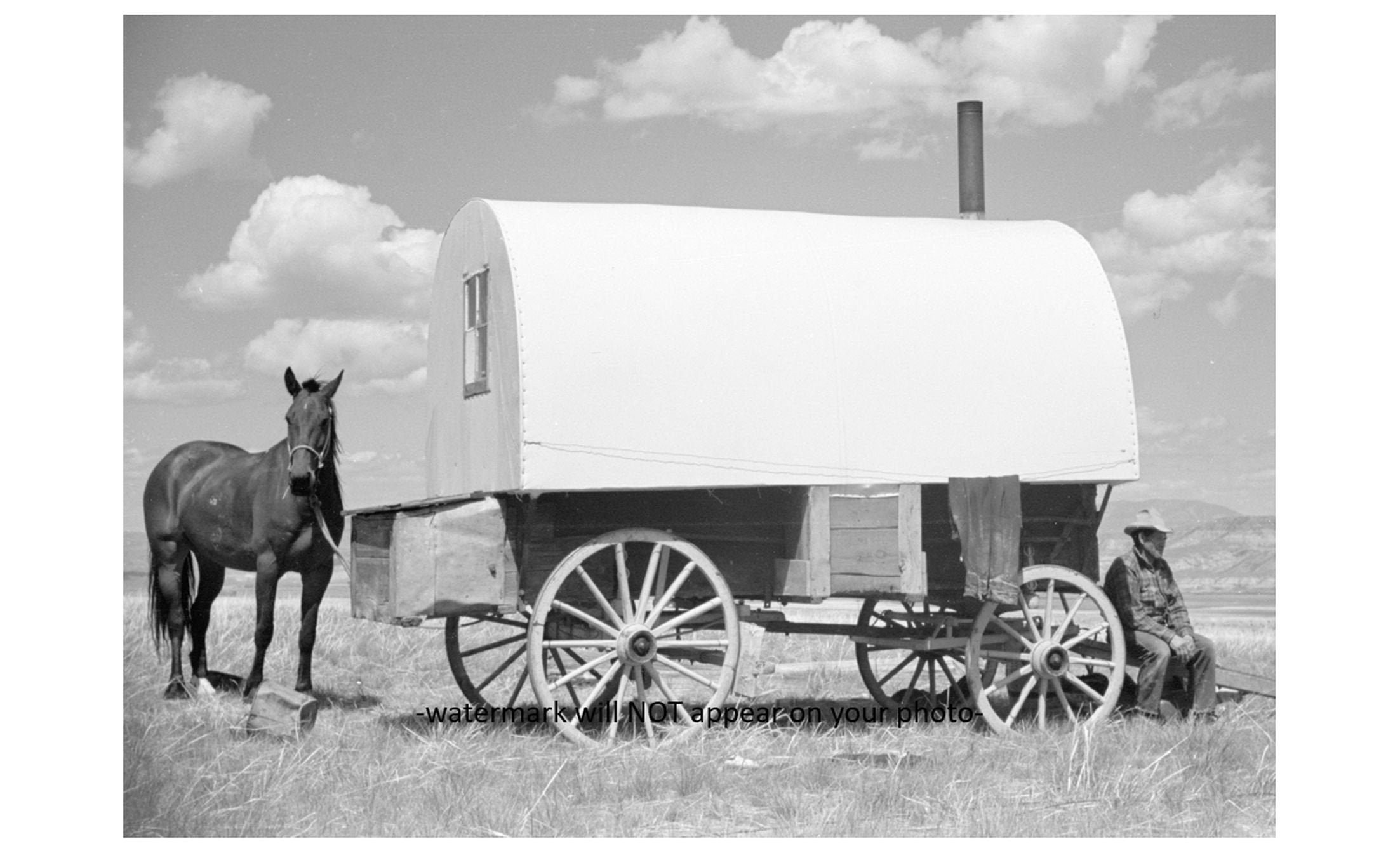 5x7 Wild West Montana Cowboy Chuck Wagon PHOTO Old West Cookie BBQ ...