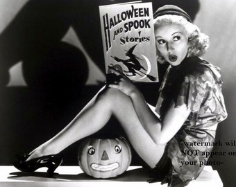 4x6 1938 Hot Betty Grable PHOTO Sexy Halloween Story, Scary Pin-up Girl Spooky