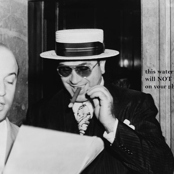 1941 Al Capone Cigar Smile PHOTO Great Depression Chicago Gangster, Miami