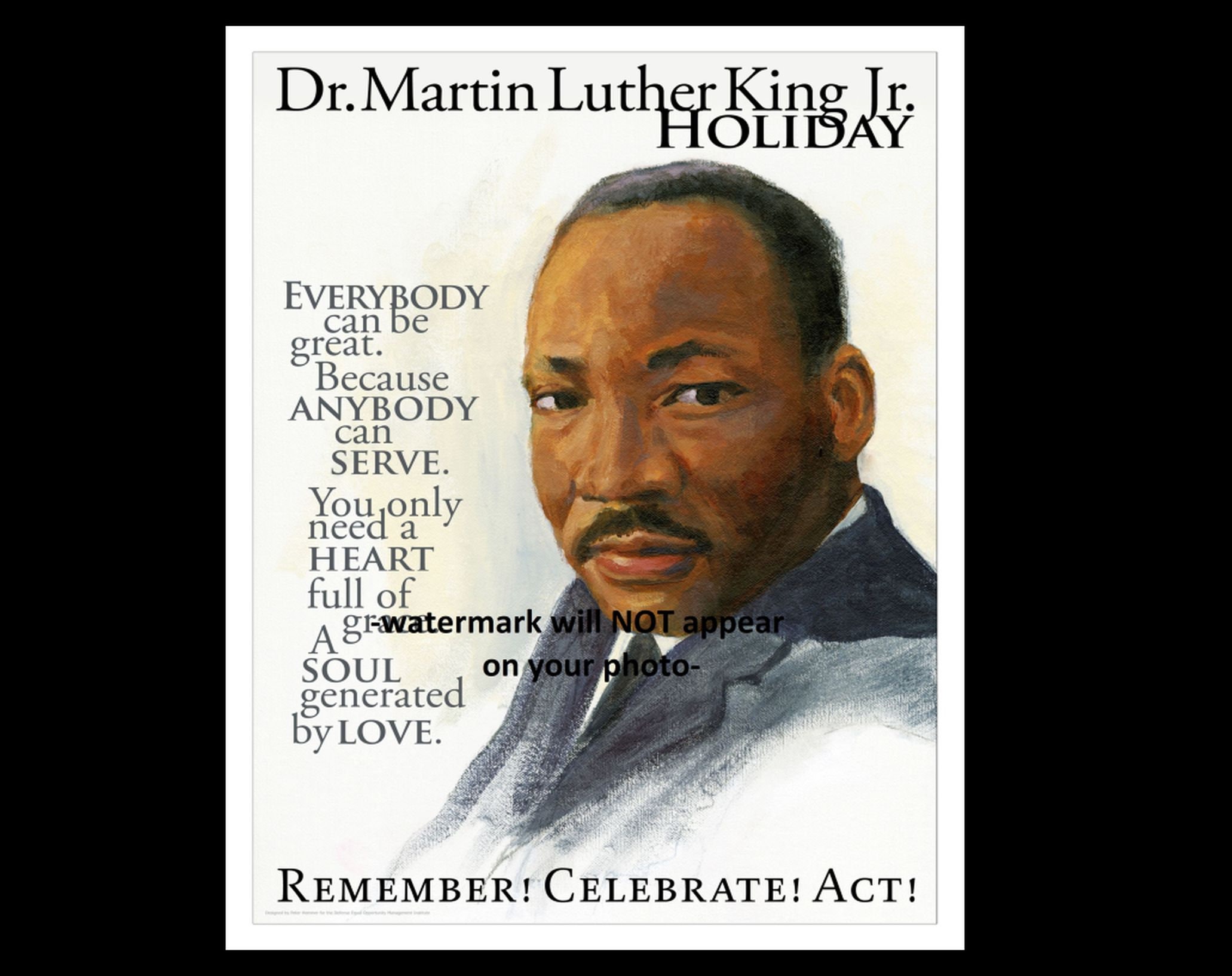 8x10 Black History Month PHOTO Black Civil Rights Martin Luther King Jr ...