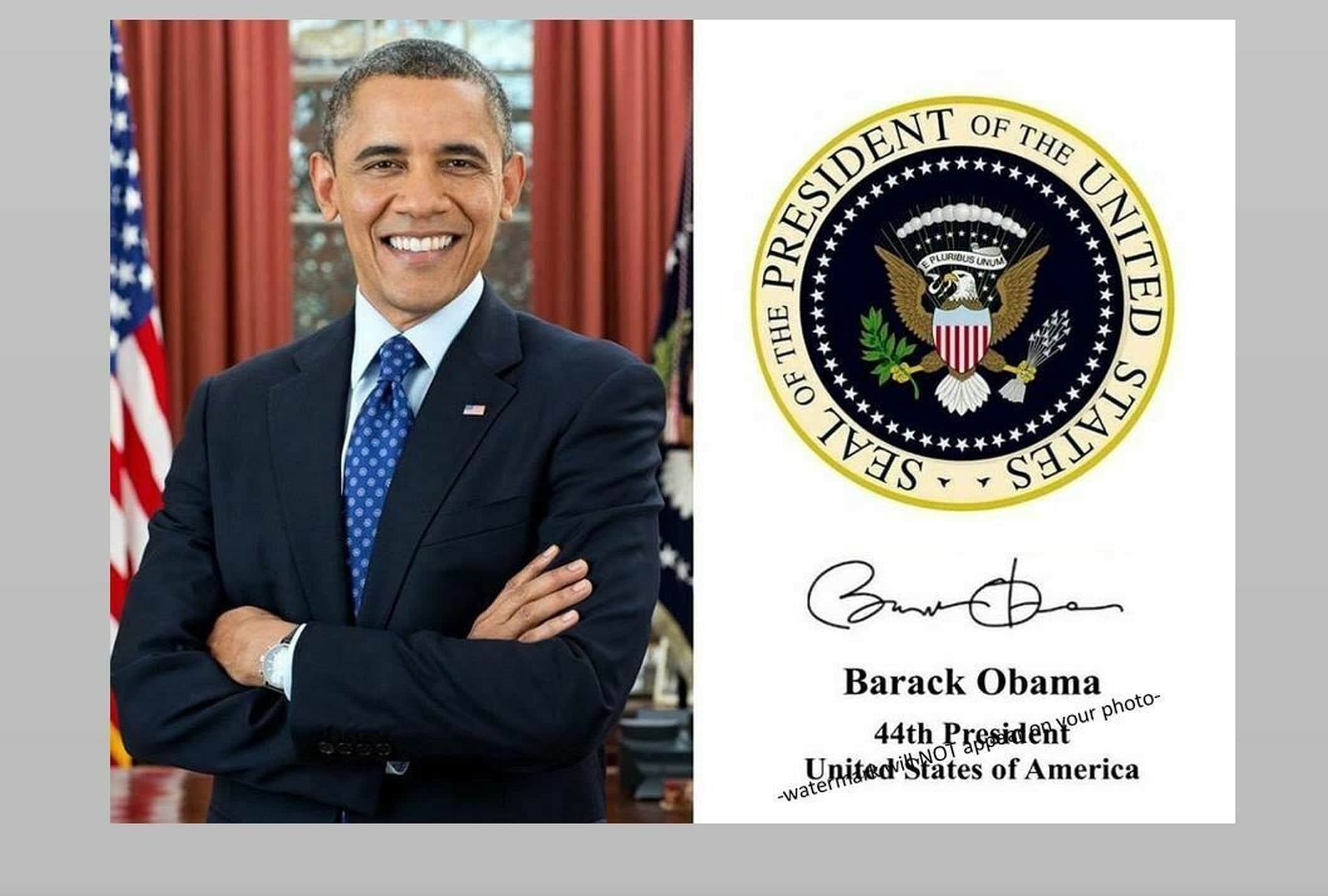 5x7 President Barack Obama Official PHOTO Portrait Art Print Seal ...