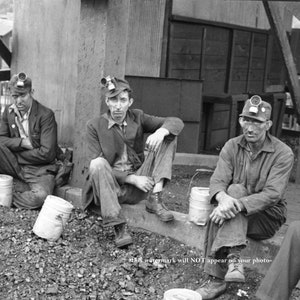 4x6 1935 Coal Miners Group PHOTO Great Depression Kentucky Coal Mining Men