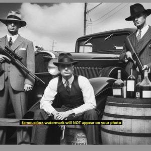 Prohibition Bootlegger PHOTO Gangsters Whiskey Art Print Speakeasy Decor 5x7