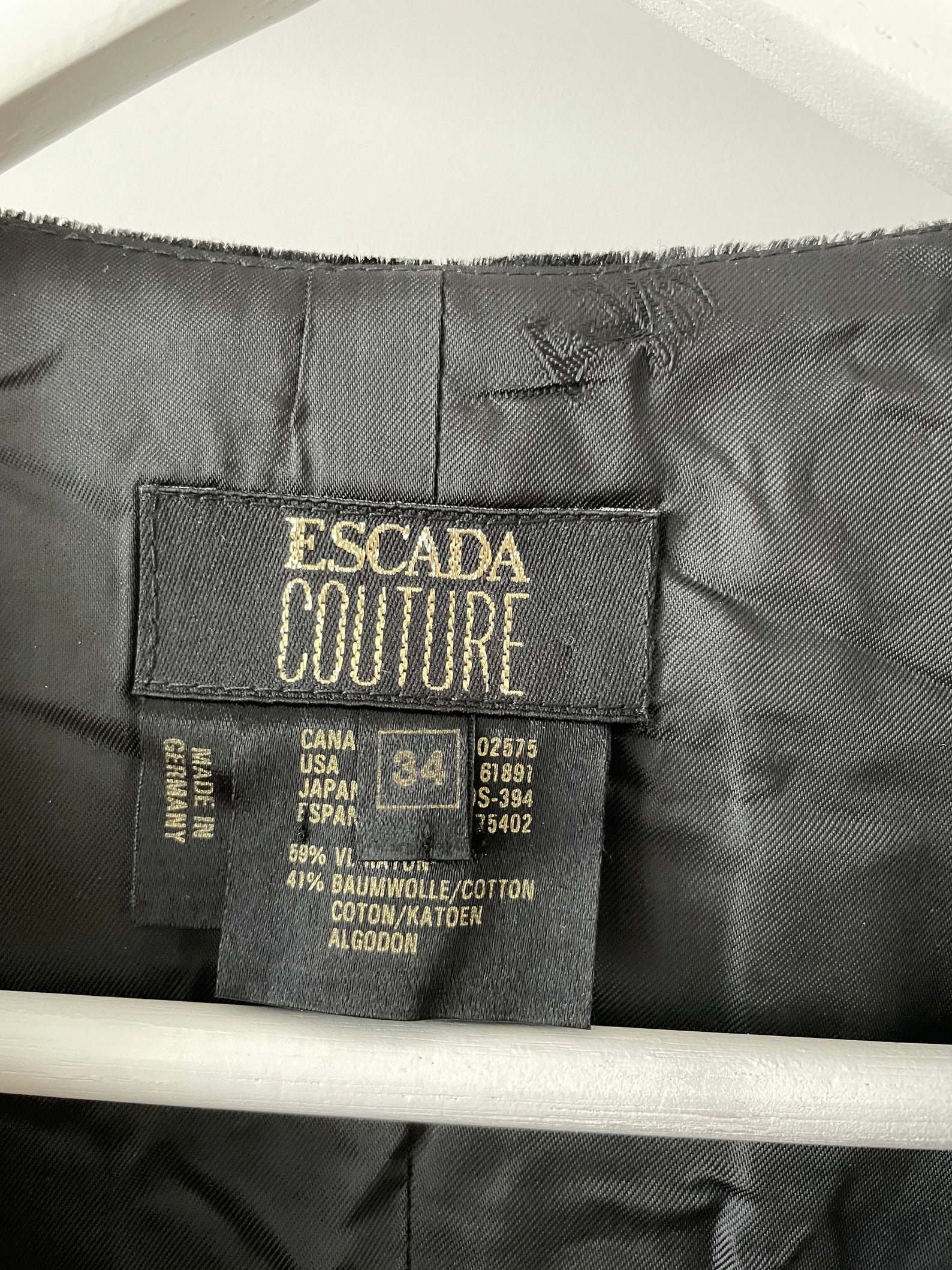 Vintage 1980s Escada Couture Black Velvet Vest size 34 EUR | Etsy