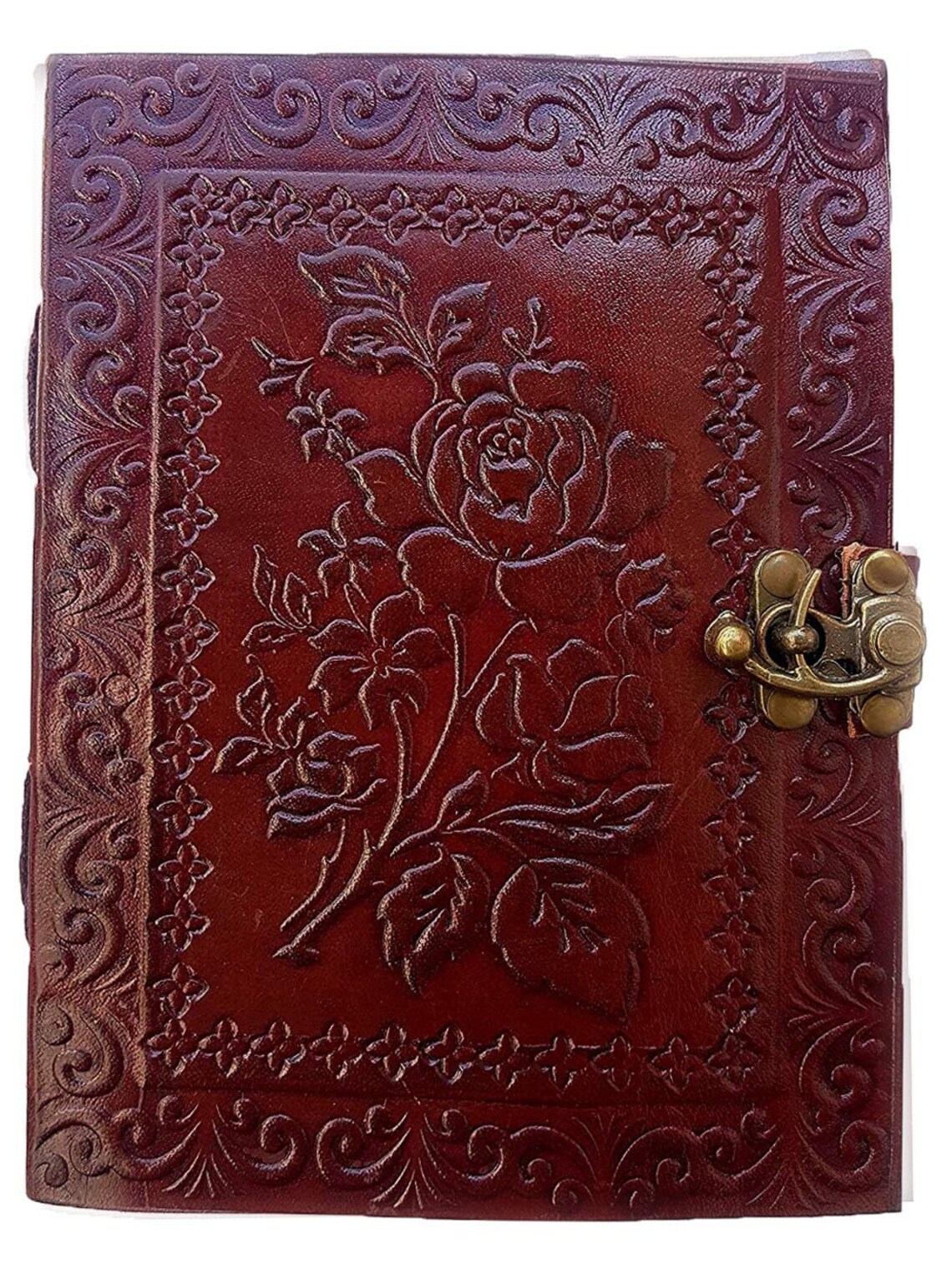Vintage Retro Notebook With Real Leather Cover With Embossed Etsy