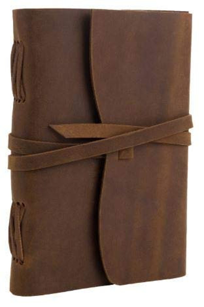 Antique Dark Brown III Leather Journal Diary Handmade with leather tie closure Leather Cord Coptic bound Size image 4