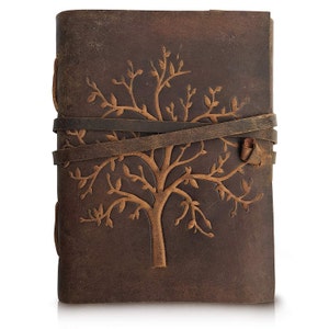 Journal en cuir Tree of Life - Cahier d'écriture fait main Blocs-notes quotidiens reliés en cuir pour le meilleur cadeau pour l'art, carnet de croquis, carnet de voyage