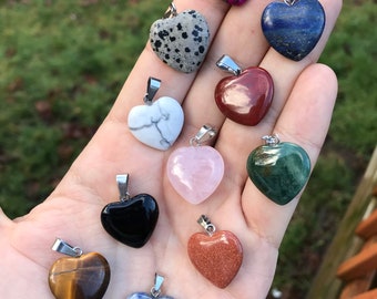 Heart Stone Necklace Etsy