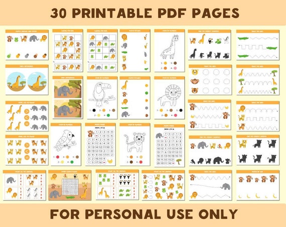 printable busy book zoo animals worksheets preschool etsy singapore