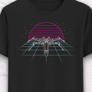 Sun Rogue X-Wing Star Wars T-Shirt: Retro Neon Luke Skywalker Tee
