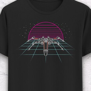 Sun Rogue Star Wars T-Shirt, Star Wars Shirt, x wing shirt, luke skywalker shirt, red five tee, x-wing shirt, retro neon shirt