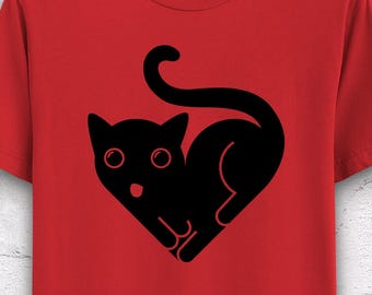 Valentine Shirt with love shaped cat