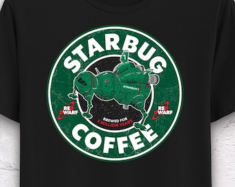 Starbug Coffee Shirt,  Red Dwarf - Jupiter Mining Corporation T-Shirt - Men's / Unisex & Women's Fit