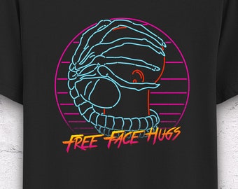 Free Face Hugs Aliens T-Shirt - Sci fi shirt, retro science fiction, vintage scifi shirt