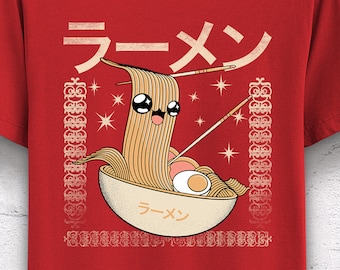 Happy Ramen T-Shirt, Kawaii Anime Noodles Shirt