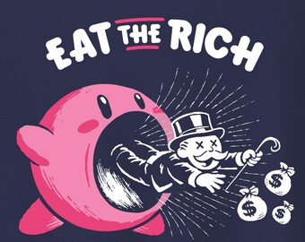 Eat the Rich Funny Gaming Pink Demon mash up T-Shirt