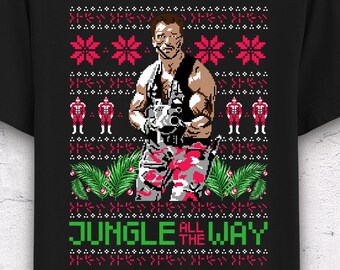 Jungle all the way ugly christmas predator arnold schwarzenegger T-Shirt
