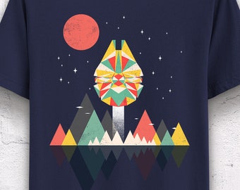 Geometric Millennium Falcon T-Shirt: Star Wars Unisex Tee