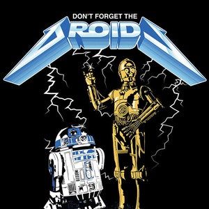 Metallica Parody Star Wars T-Shirt: R2 D2 & CP 30 Droids