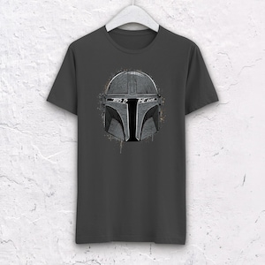 The Mandalorian T-Shirt - Star Wars "This Is The Way" Helmet Tee Charcoal