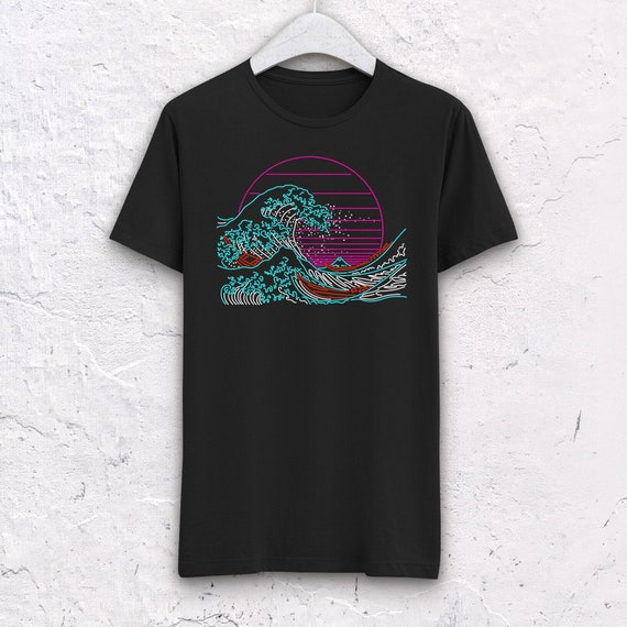 Great Neon Wave T-Shirt Great Wave Off Kanagawa T-Shirt | Etsy