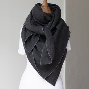 Muslin scarf women's children's XXL scarf anthracite MELANGE