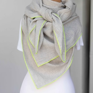 Muslin scarf women children XXL scarf light grey MELANGE