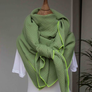 Muslin scarf women's children's XXL scarf organic grasshopper