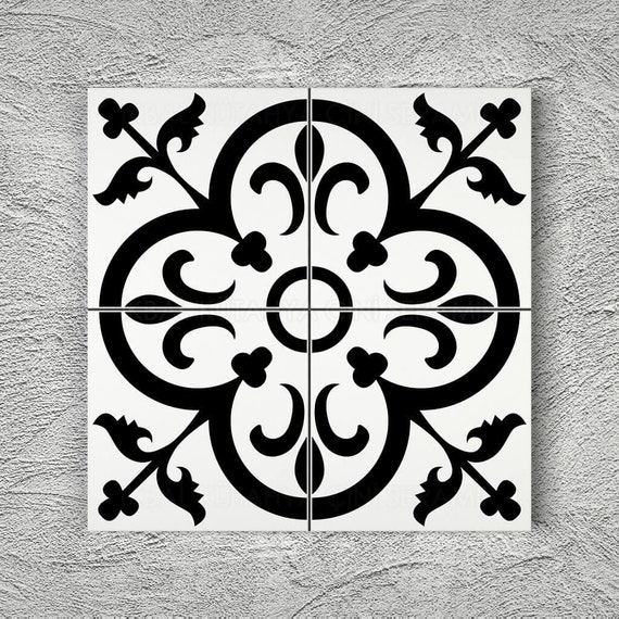 Azulejos De Borde Brillante Estilo Victoriano - 20x3 Cm, En Blanco O Negro, Para Decorar Cocinas O Baños