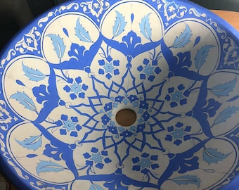 Handcrafted sink,Anatolia Handmade sink,Moroccan wash basin,Hand painted,Ceramic Basin, ,We can make custom color