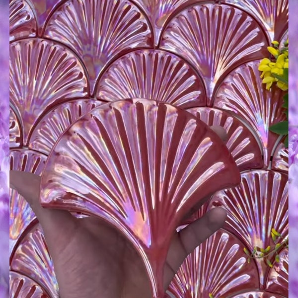 Mosaic Wall,Special Production pink Ceramic Fish Scale Pattern Tile,Backsplash tile, Porcelain tile,for Bathroom wall and Shower wall (10m2)