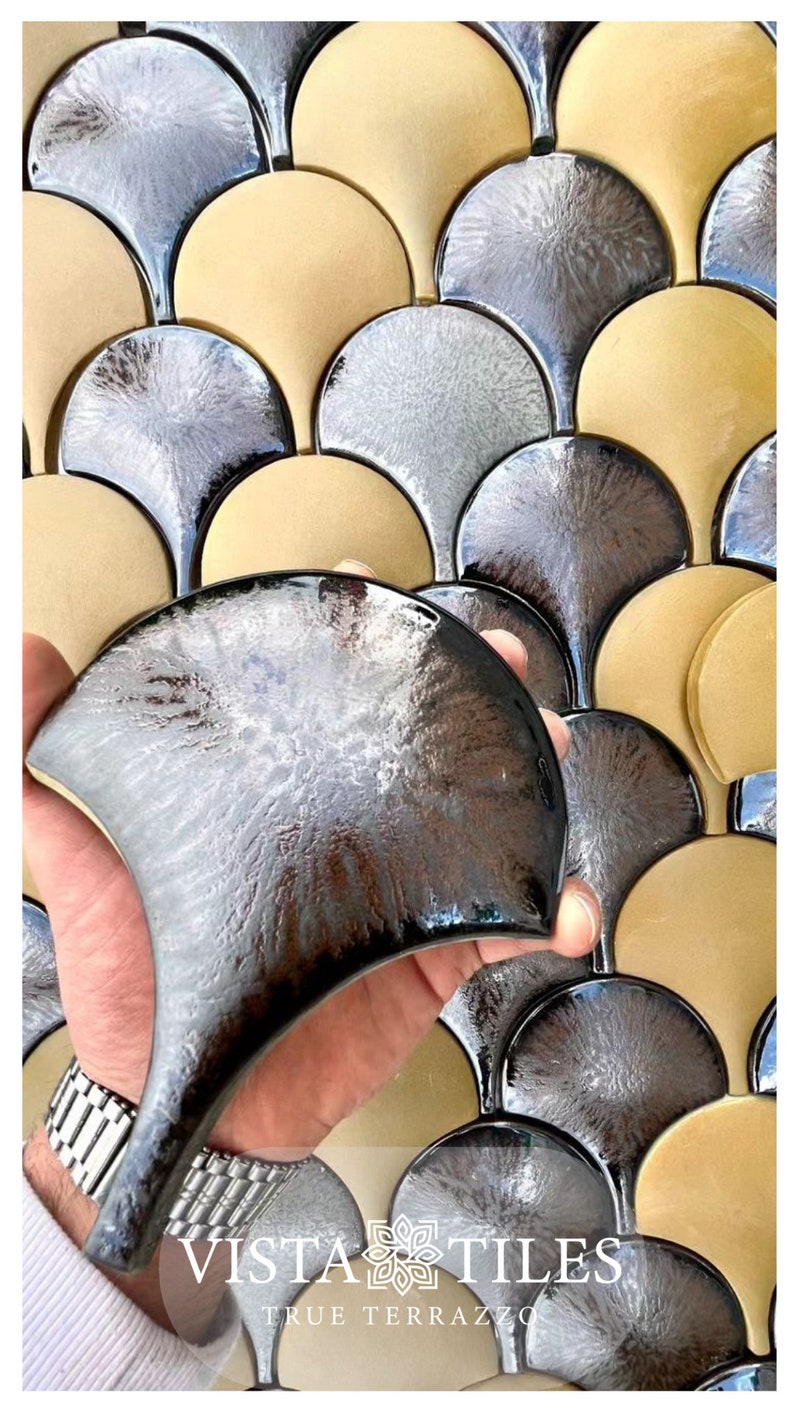 Tiles,mosaic Wall Tile,two-color Combination Fish Scale Pattern Tile ...