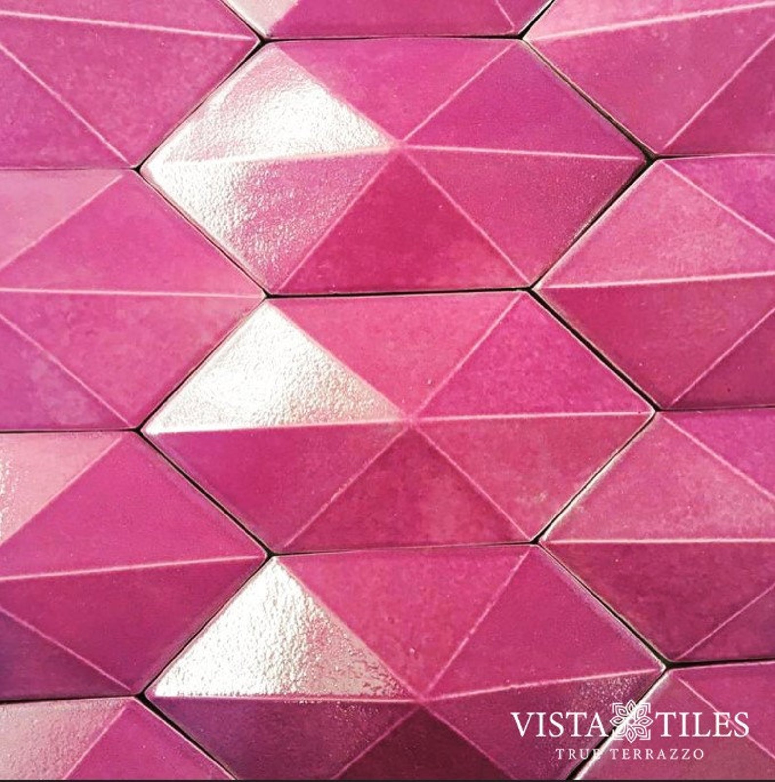 Rectangular Diamond Tiles Diamonds Tiles,handmade Tile,natural Clay Tile, Pink Ceramic Tile ...