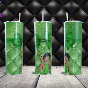 Betty Boop-Green| Digital Sublimation Wrap| 20oz Skinny Tumbler | Digital Download| Tumbler Instant Download PNG JPG| Custom Tumbler Wrap