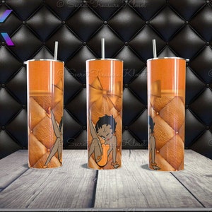 Betty Boop-Orange| Digital Sublimation Wrap| 20oz Skinny Tumbler | Digital Download| Tumbler Instant Download PNG JPG| Custom Tumbler Wrap