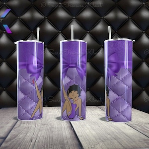 Betty Boop-Purple| Digital Sublimation Wrap| 20oz Skinny Tumbler | Digital Download| Tumbler Instant Download PNG JPG| Custom Tumbler Wrap