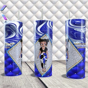 Blue Marble Betty Boop; Digital Sublimation Wrap| 20oz Skinny Tumbler| Digital Download| Instant Download PNG JPG| Custom Tumbler Wrap