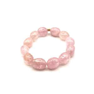 Rhoda Bracelet- Rose Quartz Bracelet Large Stone Bracelet 10mm Beads 6.25” to 7” Adjustable pink Gemstone Bracelet Healing Stone Jewelry